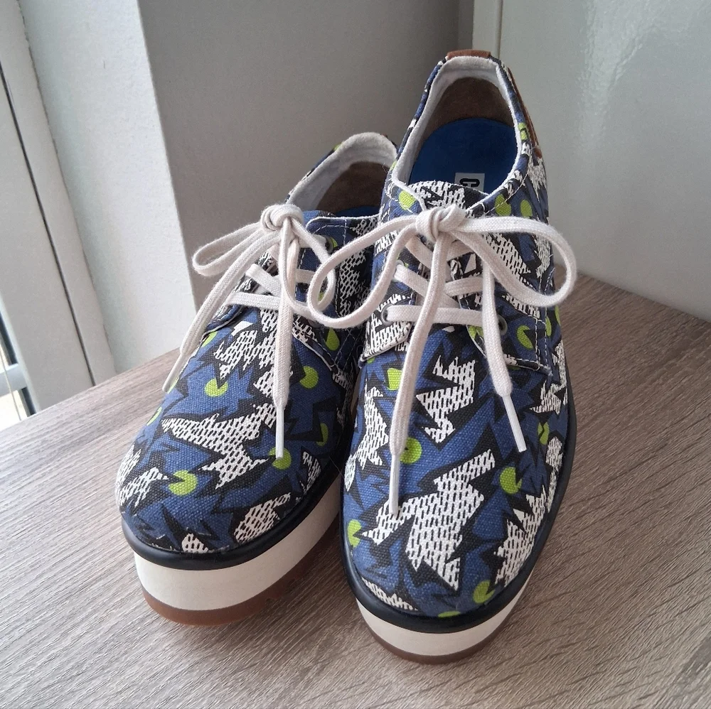🌷 Caterpillar Retro Patterned Platform Sneakers 🐠🦋